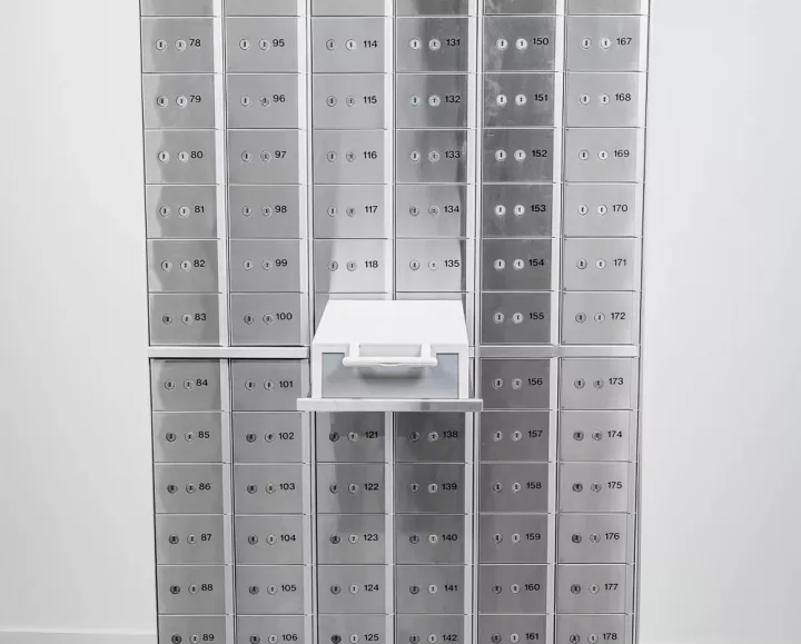 Stainless steel safe deposit lockers with special width