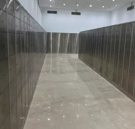 Stainless steel safe deposit lockers installation