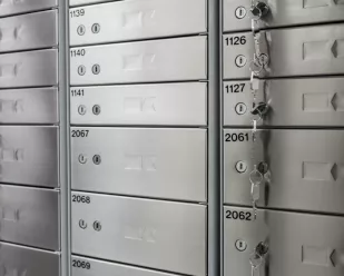 Stainless steel safety deposit lockers with double key locks