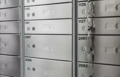 Stainless steel safety deposit lockers with double key locks