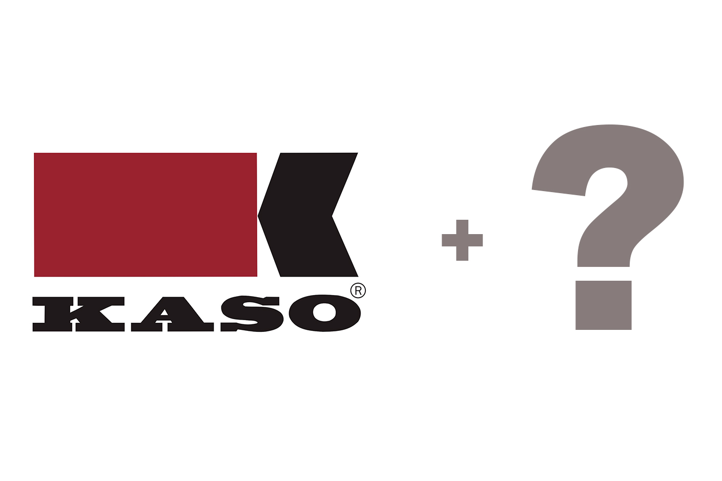 Kaso logo with a question mark, inviting new partners to become a reseller for Kaso R16 high-security safes.